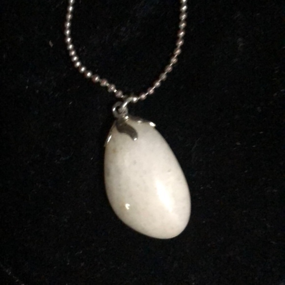 White tumbled rock Necklace
